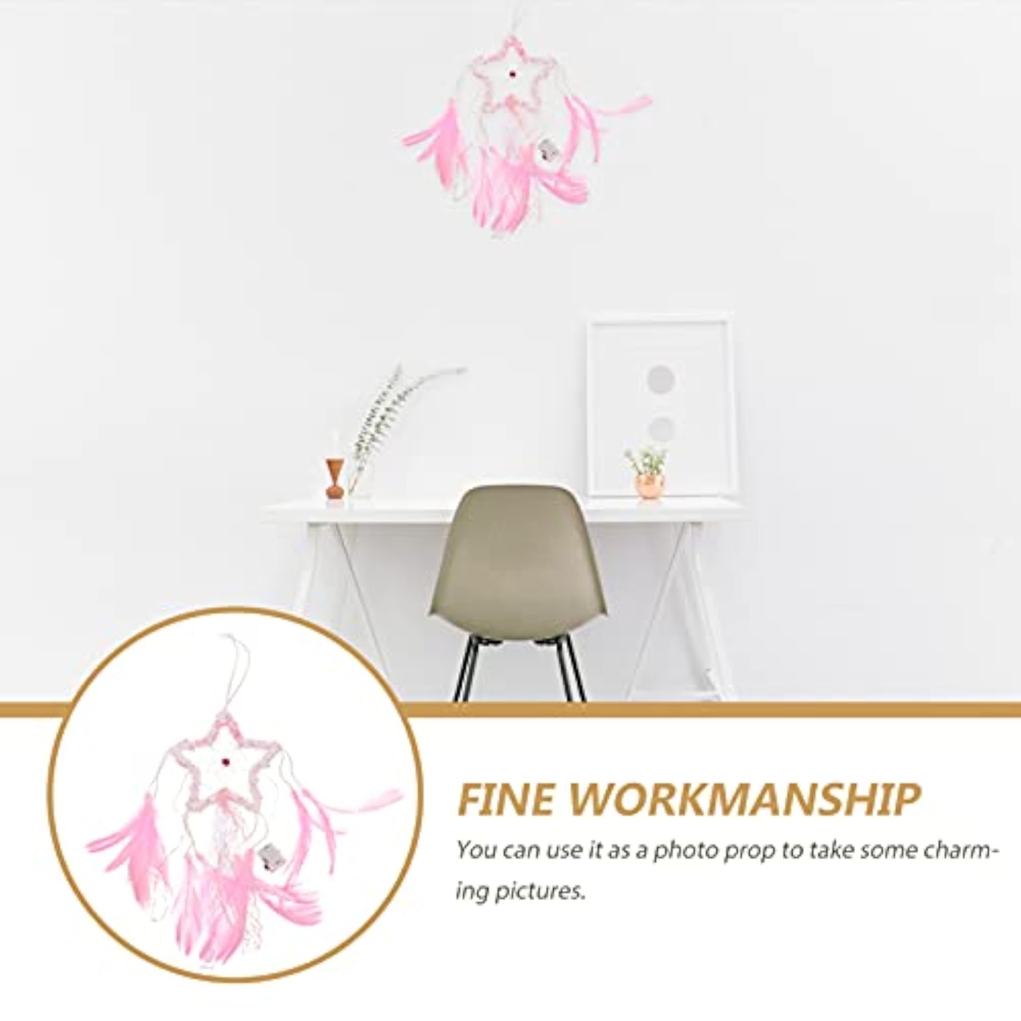 Dream Catcher Handmade LED Light Star Shape Feather Design